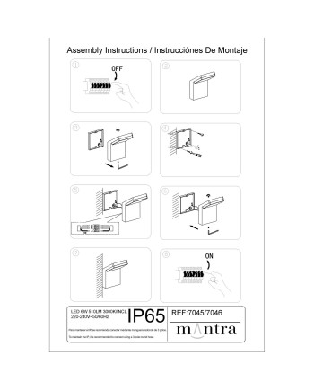 ALPINE * APLIQUE EXTERIOR GRIS OSCURO  LED IP65 - 6W - 3000K
